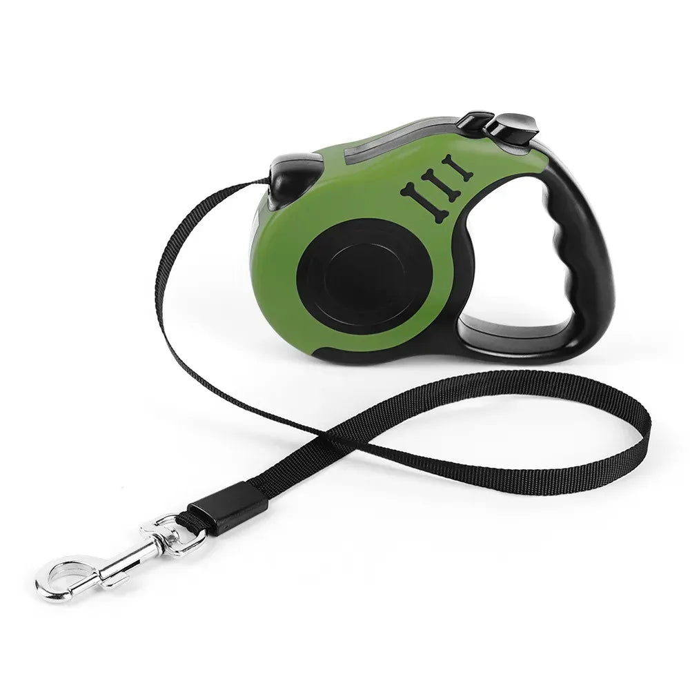5m retractable dog leash Australia with durable polyester tape, one-button lock and anti-slip handle – The Puppy Pop