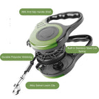 Automatic Retractable Dog Leash heavy-duty alloy clip attachment for collar or harness