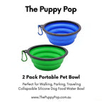 collapsible silicone dog bowl Australia with carabiner for leash backpack and belt loop