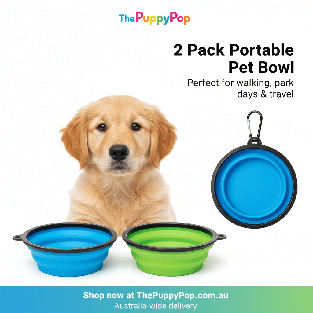 collapsible silicone dog bowl Australia with carabiner clip for portable water and food Main image
