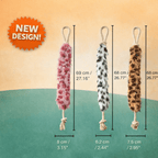 Close-up of cotton rope ends on crinkle plush dog tug toy in Australia