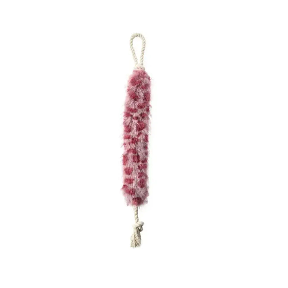 Crinkle plush rope tug dog toy with fluffy tail from The Puppy Pop Australia