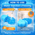 Side angle of freezable water injection cooling chew toy for dogs