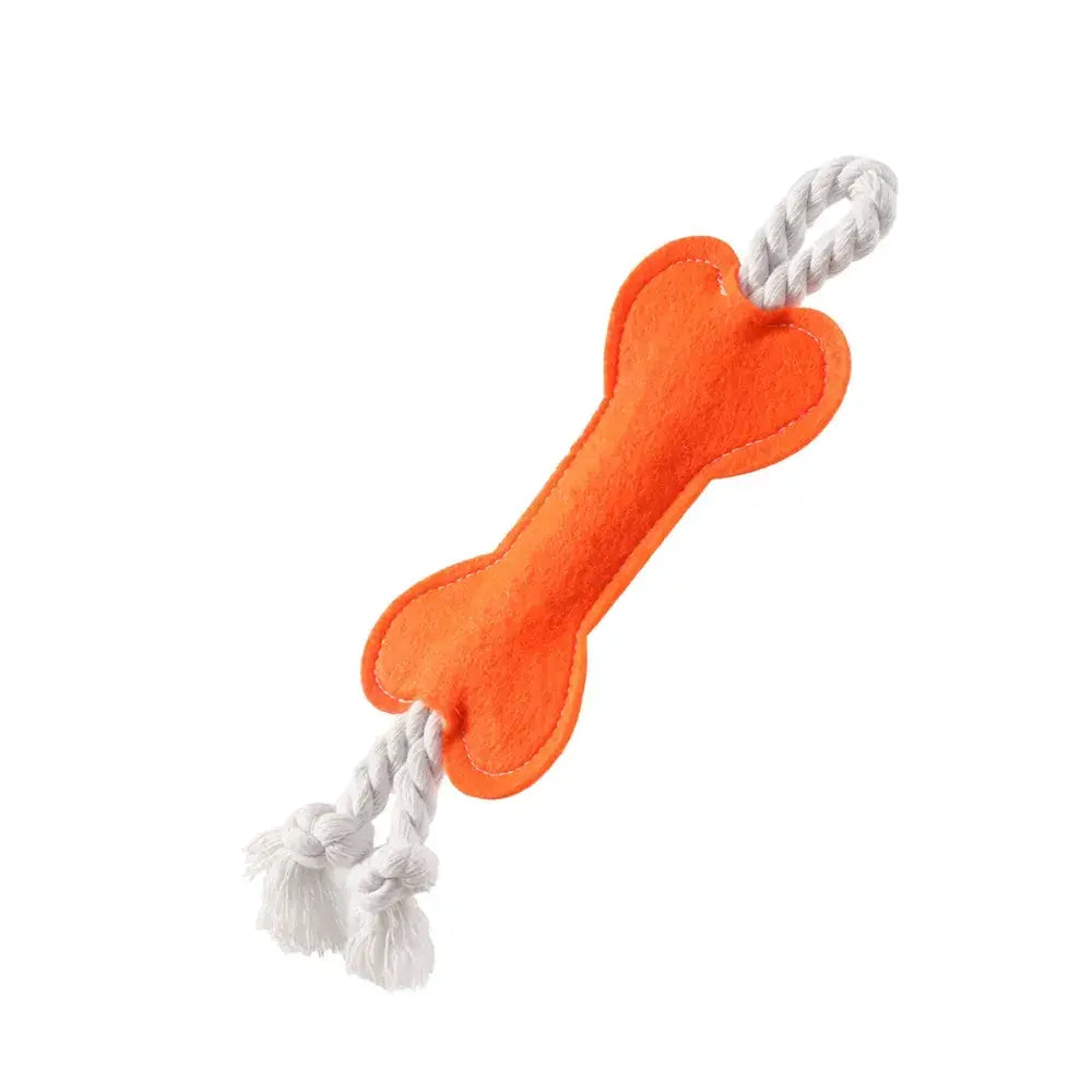 Puppy teething rope and felt molar chew toy for sore gums