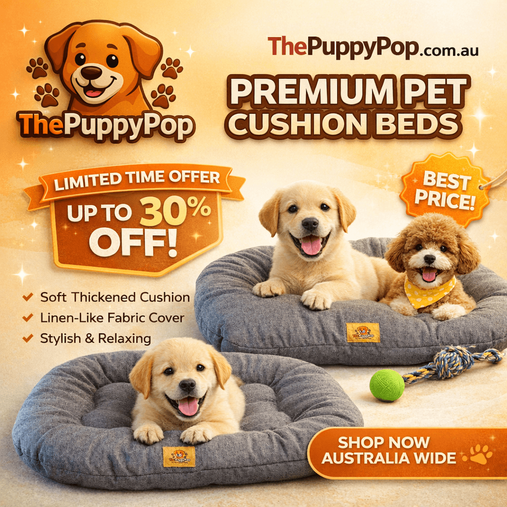 Stitched design detail on grey linen-look dog bed cushion