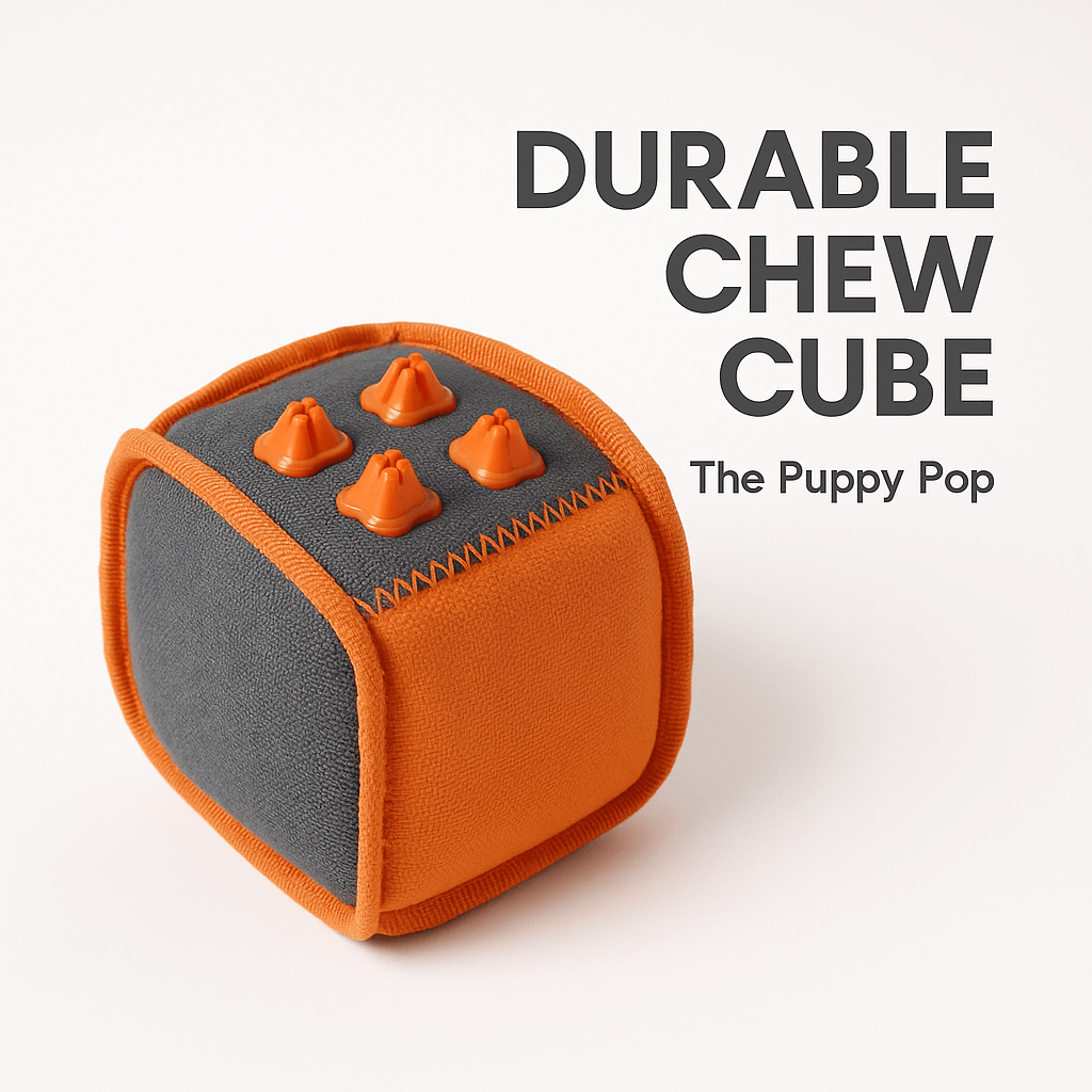 Durable Chew Cube Dog Anxiety Toy – Squeaky Inside