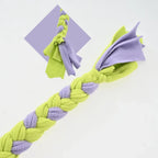 tug of war plush rope dog toy handle close-up with woven polyester grip