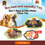 Calming Large Round Pet Bed + squeaky teeth cleaning dog chew toy - Puppy Teething Toys – Rope & Felt Molar Chew Toy is Free