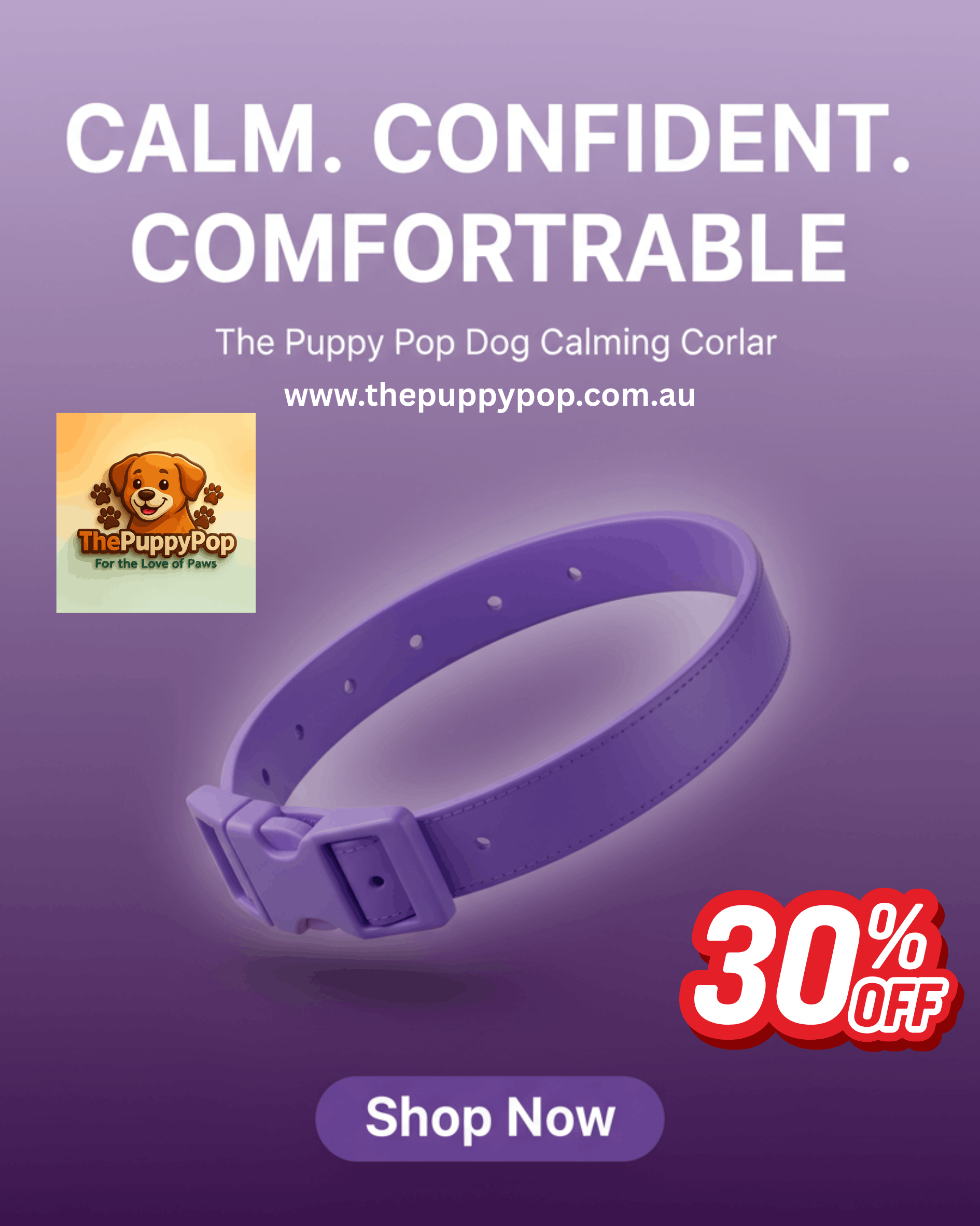 Dog Calming Collar – Anxiety Relief Adjustable Comfort Collar (AU)